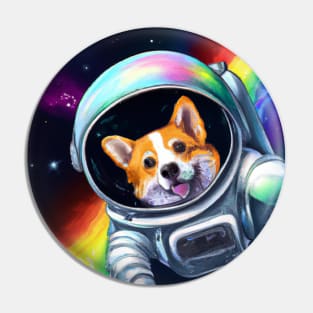 Floating Astronaut Corgi Pin