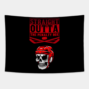 Straight outta the penalty box skull Tapestry