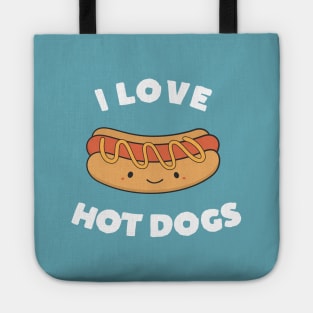 Cute Kawaii I Love Hot Dog T-Shirt Tote