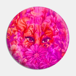 Beautiful Creature Artwork in Bright Pink and Orange Pin