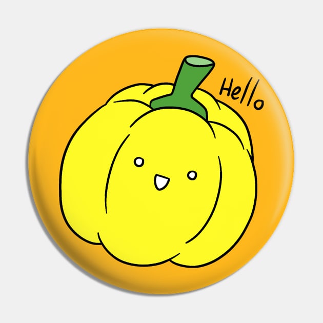 Hello - Yellow Bell Pepper Pin by saradaboru