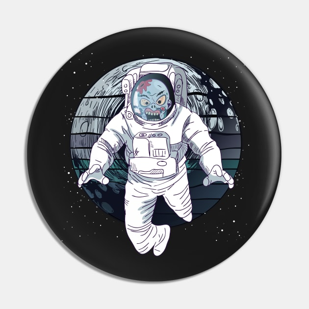 Astronaut Zombie Moon Landing  Halloween Pin by zeno27