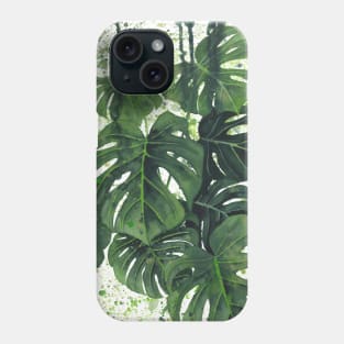 Abstract Monstera Leaves Painting 3 Phone Case