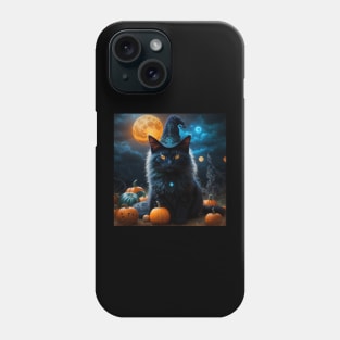 Elegant black witch cat Phone Case