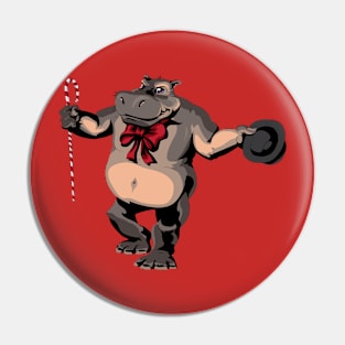 A Hippopotamus for Christmas Pin