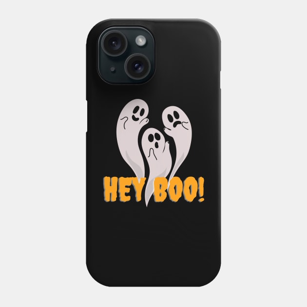 Hey Boo | Funny Halloween Art Theme | Spooky Ghost Greeting | Holiday Gifts Phone Case by mschubbybunny