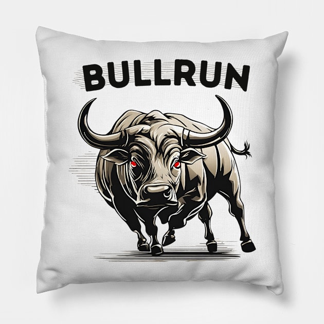 Bullrun Bitcoin cryptocurrency wealth transfer Pillow by shirtontour