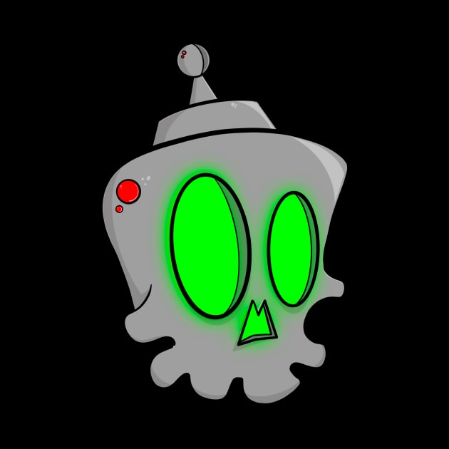 Glowing Robot Skull by Skitz0j0e