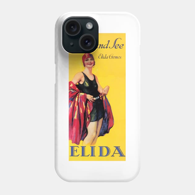 ELIDA CREMES Beauty Lotion Cosmetic Cream Vintage Advertising In Sonne Und See Swimsuit Woman Phone Case by vintageposters