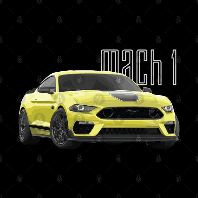 MACH 1 Mustang GT 5.0L V8 Performance Car Yellow by cowtown_cowboy