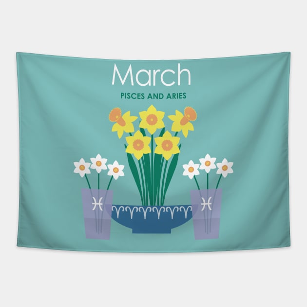 March Birth Flowers Tapestry by LjM