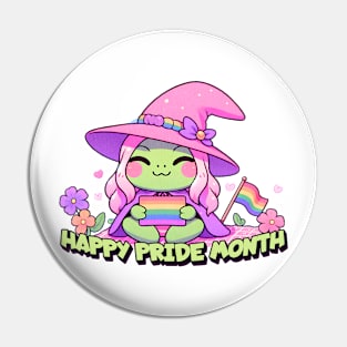 Happy Pride Month LGBTQ Witch Frog Pin