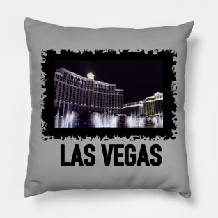 LAS Vegas Bellagio And Caesars Palace Typography Pillow