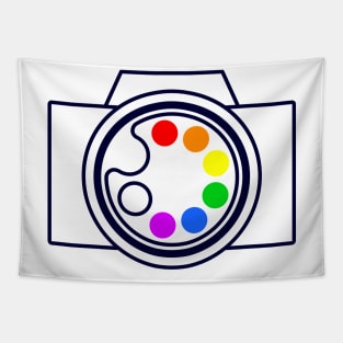 abstract camera and color palette Tapestry