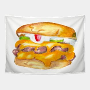 Double Patty Cheeseburger Tapestry