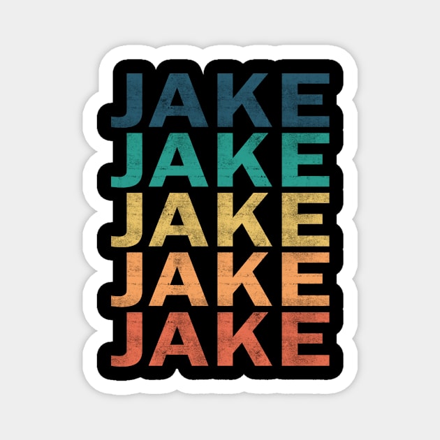 Jake Name T Shirt - Jake Vintage Retro Name Gift Item Tee Magnet by henrietacharthadfield