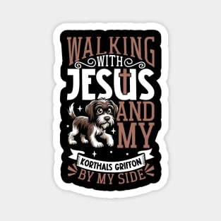 Jesus and dog - Wirehaird pointing griffon Magnet