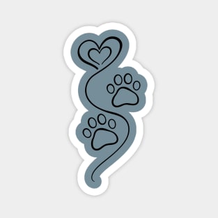 Love Paw Print Line Art Magnet