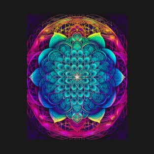 Customize Your Space: Instantly Print High-Quality Flower of Life Mandala Art for Personalized Décor T-Shirt