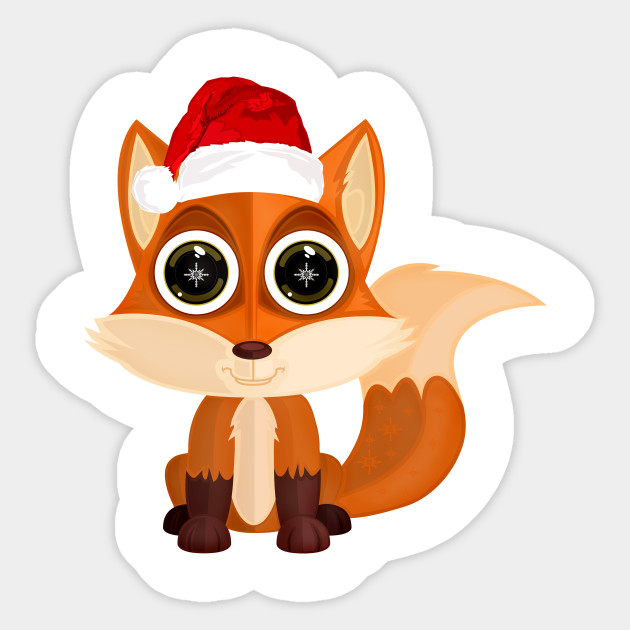 christmas fox wild sticker teepublic christmas fox art