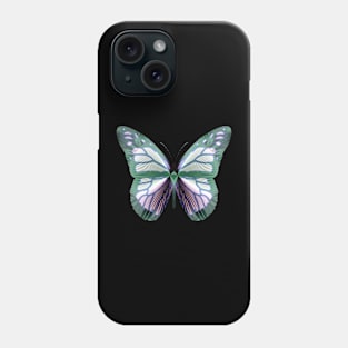 Silky Butterfly in Mint Green and White Phone Case