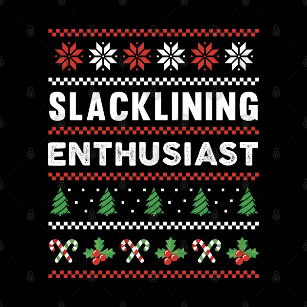 Slacklining Enthusiast Ugly Christmas Sweater Gift by qwertydesigns