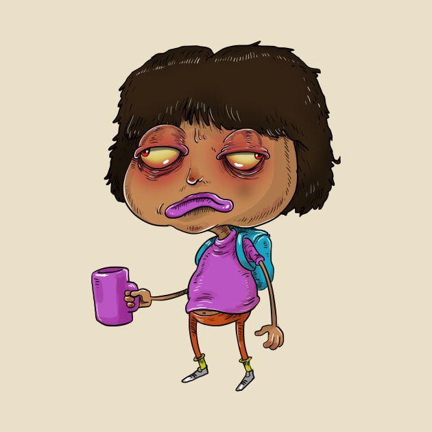 Dora before coffee by idrawcartoons