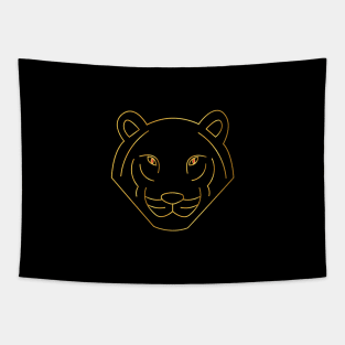 Gold tiger with red eyes Tapestry