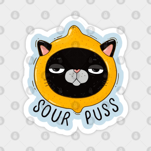 Sour Puss Magnet by Tania Tania