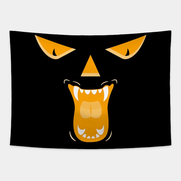 Grumpy Monster Face Halloween Costume  Tapestry by mikels