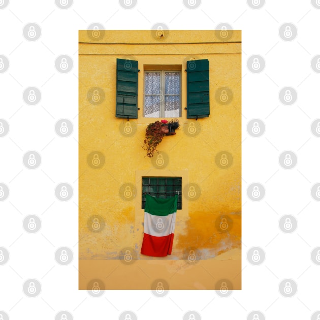 Italian Flag on Yellow Building by jojobob