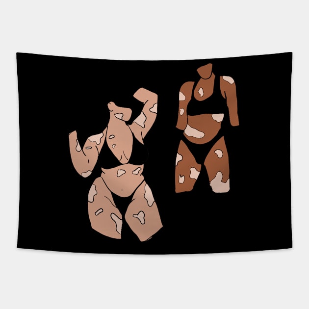 Vitiligo women Tapestry by MakiArts