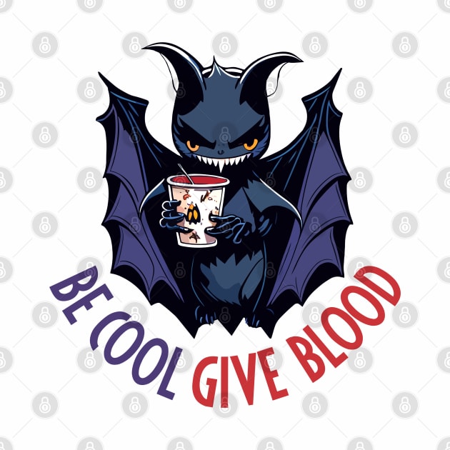 Fun Be Cool Give Blood Halloween Vampire Bat by ZAZIZU