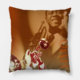 Louis Armstrong Collage Portrait Pillow