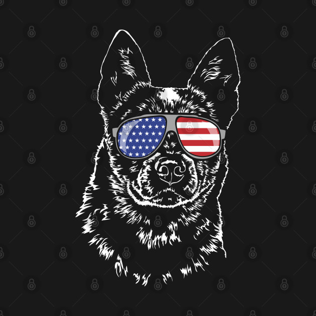 Disover Australian Cattle Dog Blue Heeler American Flag Sunglasses - Cattle Dog Gift - T-Shirt