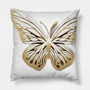 Butterfly Gold Shadow Silhouette Anime Style Collection No. 306 Pillow