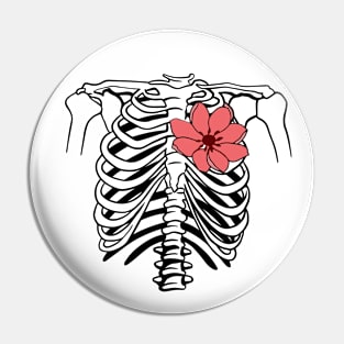 Skeleton flowers Pin