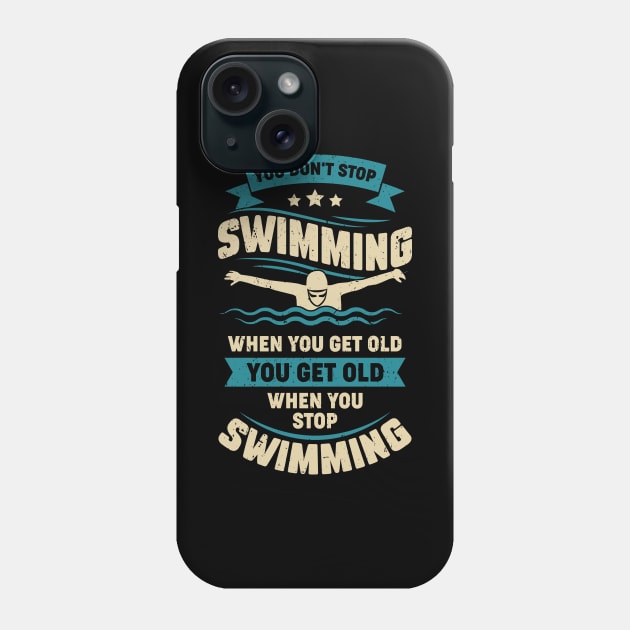 Swimming Old Man Swimmer Grandpa Gift Phone Case by Dolde08