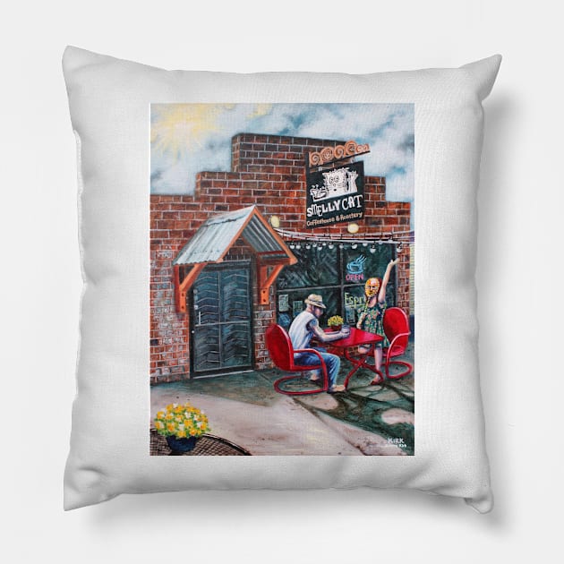 'SMELLY CAT COFFEEHOUSE' Pillow by jerrykirk