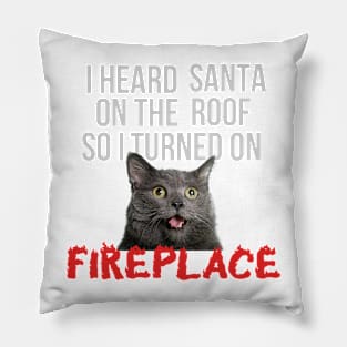 Funny Christmas Cat Saying Pillow