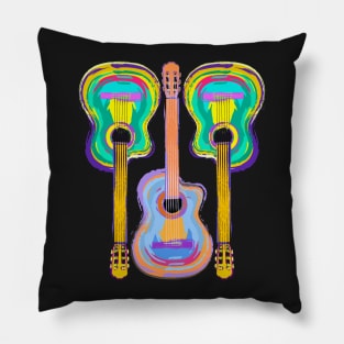 Colorful Guitar T-Shirt for Music Lovers Pillow