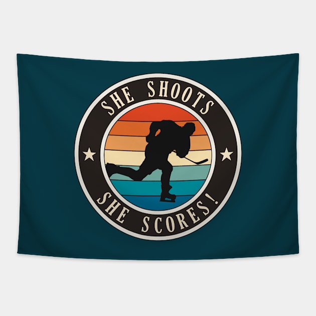 She Shoots She Scores Tapestry by ranxerox79