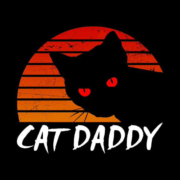 Cat Daddy - Cat Dad - Retro Black Cat by kimmygoderteart