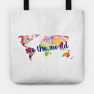 See the World Watercolor Map Tote