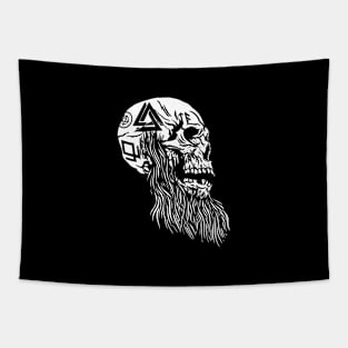 Viking skull tattoo Tapestry