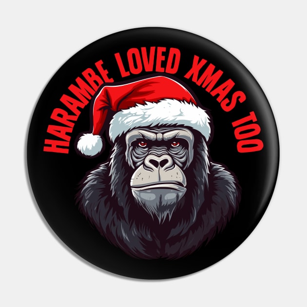 Harambe Loved Xmas Too Pin by DankFutura