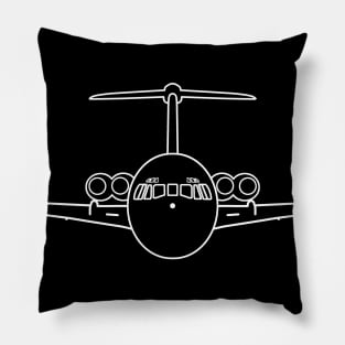 Vickers VC-10 1960s classic aircraft white outline graphic Pillow