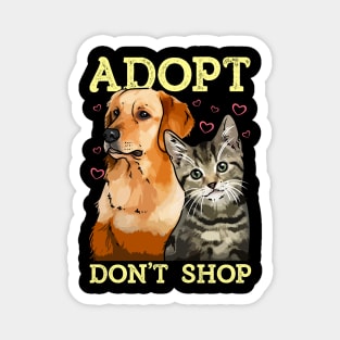 Adopt Don't Shop Cute Cat & Dog Rescue Adoption Magnet