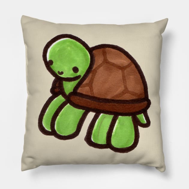 turtle friend c: Pillow by TheRainbowMaiden