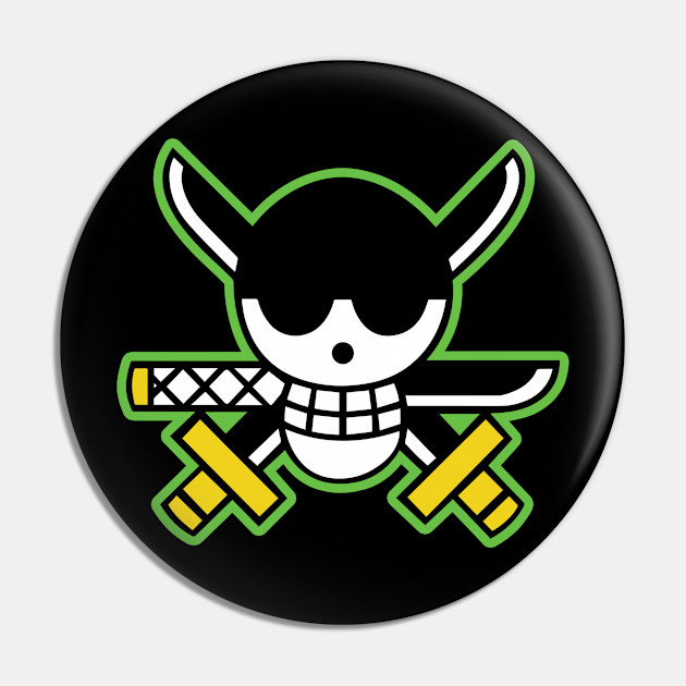 Roronoa Zoro Pirates Logo Roronoa Zoro Pin Teepublic